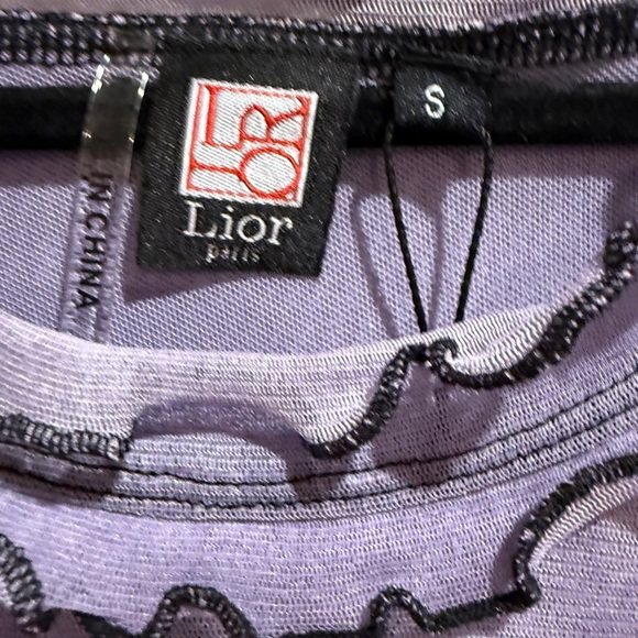 Lior Paris Top Zila Ruffle Mock Collar Stylish Long Sleeve Colorful - Picture 3 of 9